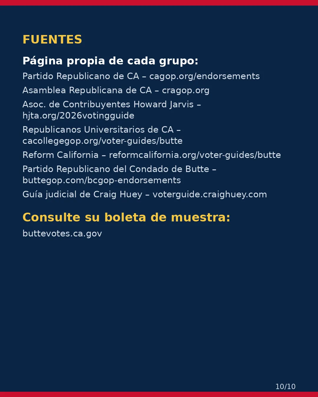 Condado de Butte, 3 de noviembre de 2026: la postura de los grupos conservadores sobre su boleta. (10/10)