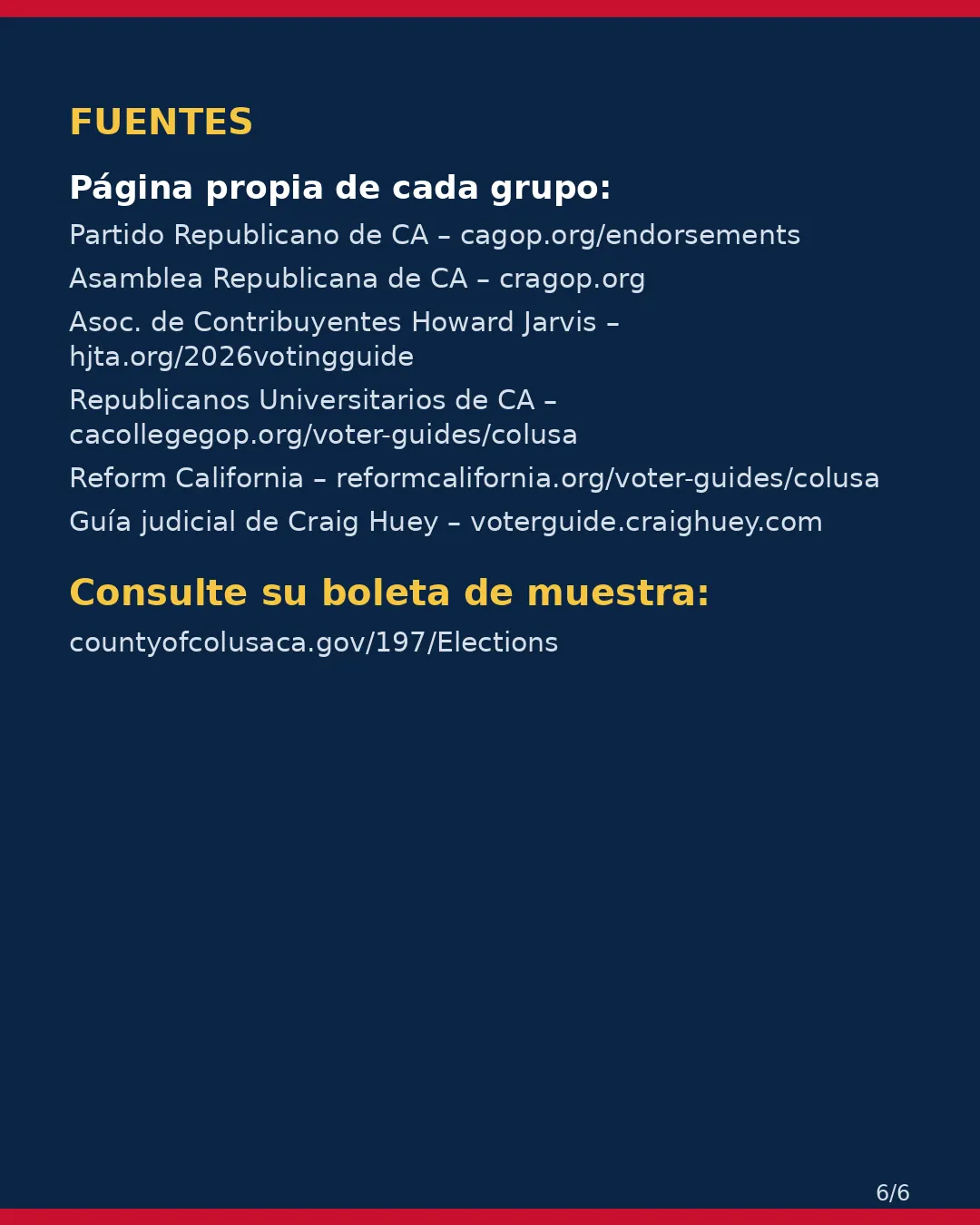 Condado de Colusa, 3 de noviembre de 2026: la postura de los grupos conservadores sobre su boleta. (6/6)
