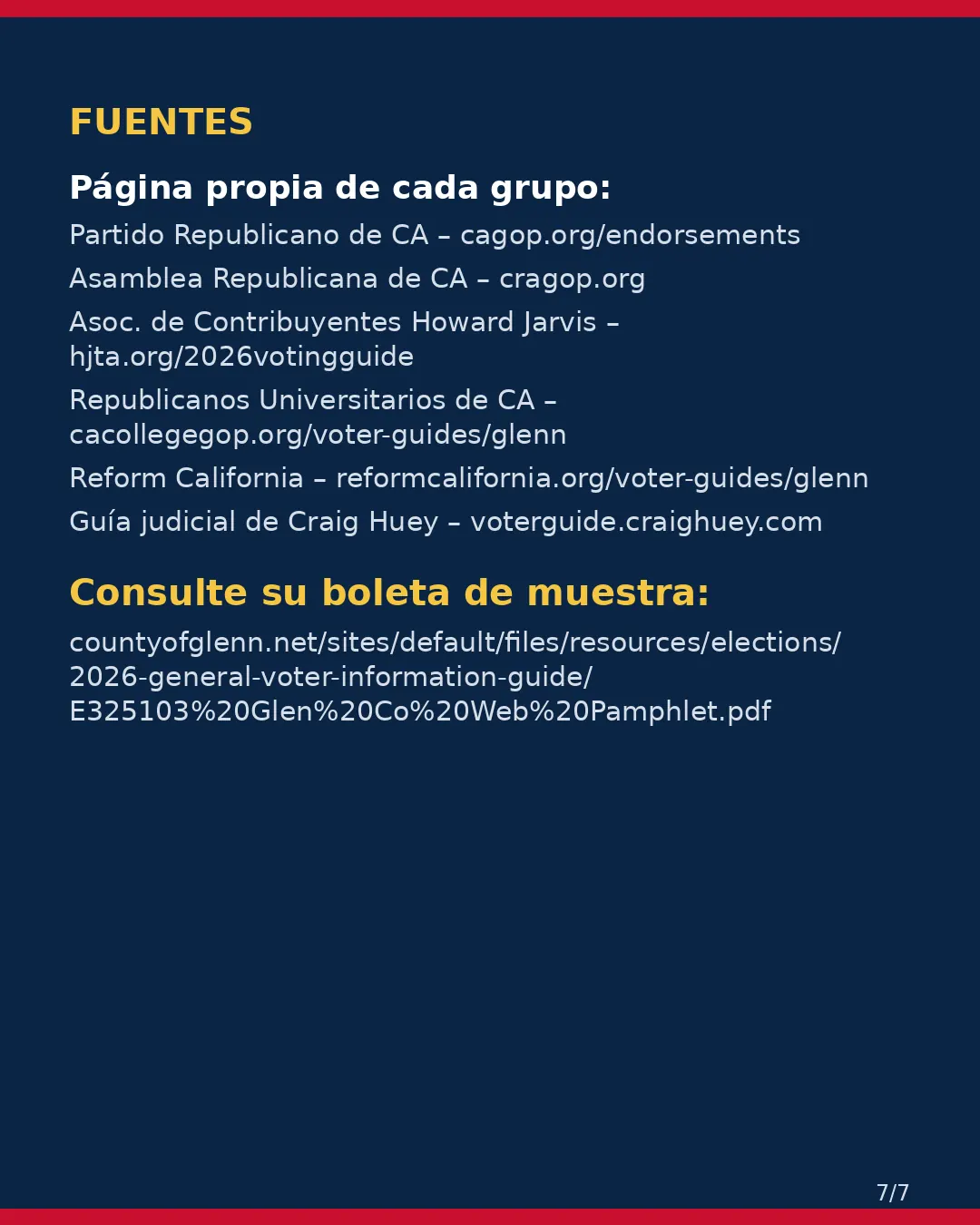 Condado de Glenn, 3 de noviembre de 2026: la postura de los grupos conservadores sobre su boleta. (7/7)