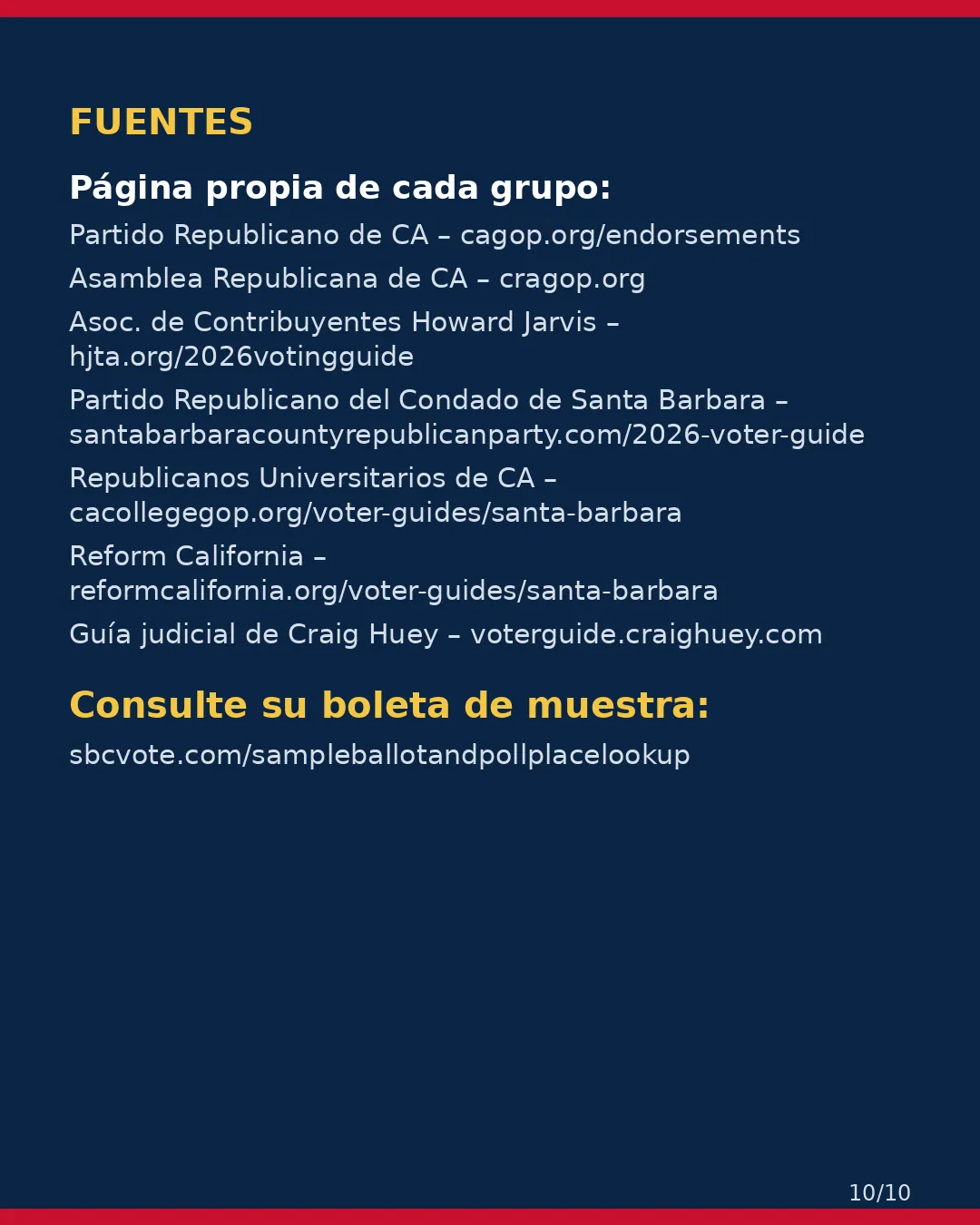 Condado de Santa Barbara, 3 de noviembre de 2026: la postura de los grupos conservadores sobre su boleta. (10/10)