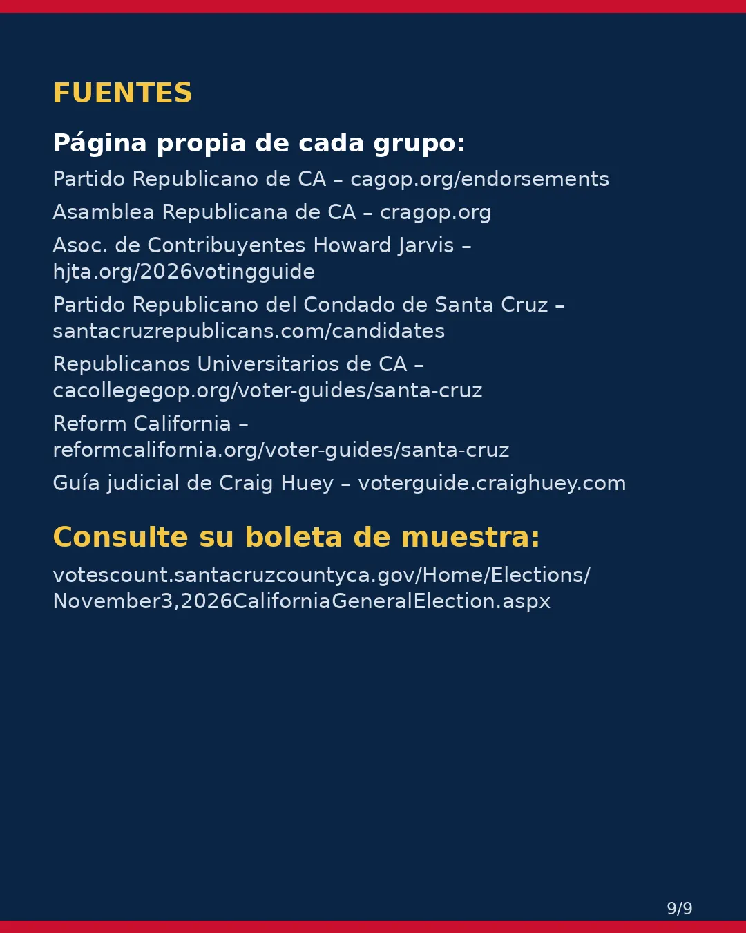 Condado de Santa Cruz, 3 de noviembre de 2026: la postura de los grupos conservadores sobre su boleta. (9/9)
