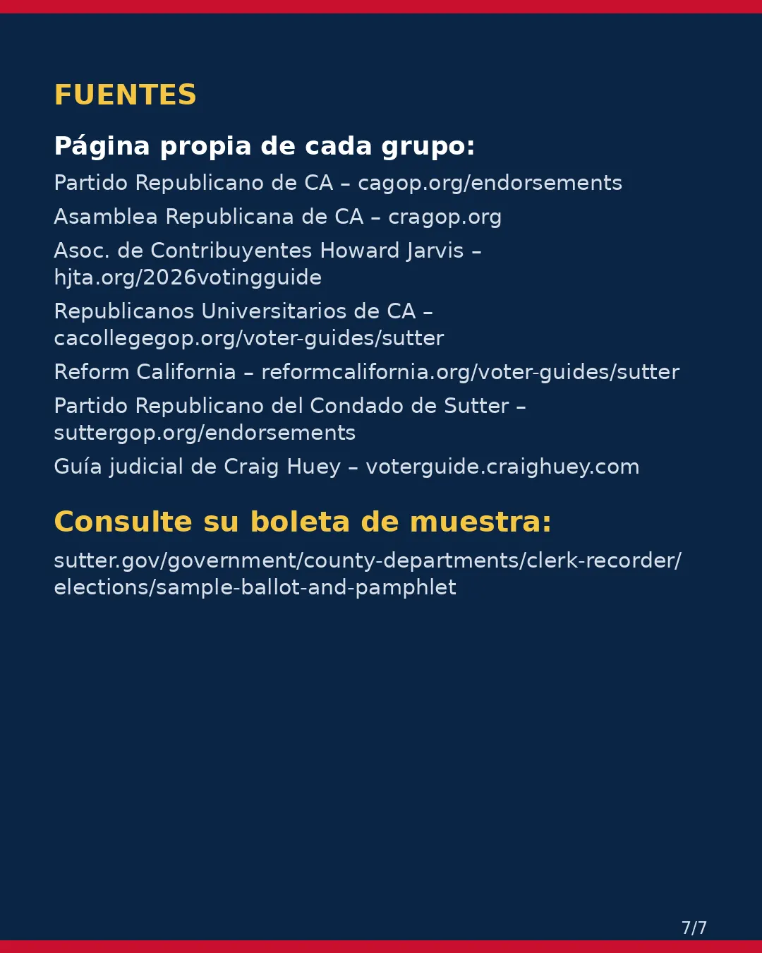 Condado de Sutter, 3 de noviembre de 2026: la postura de los grupos conservadores sobre su boleta. (7/7)
